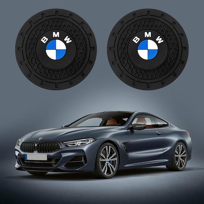Car Cup Holder Coaster for BMW X1 X3 M3 M5 X5 X6 Z4 3 5 7 Series | Silicone, 2.76 Inch, 2 Pieces, Interior Accessories