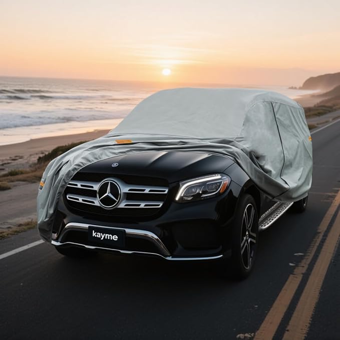 Kayme Heavy Duty SUV Car Cover Custom Fit Mercedes Benz GLS 350 450 580 600/AMG GLS 63/Maybach GLS 600 Waterproof All Weather for Automobiles, Full Exterior Covers Sun Rain UV Protection.