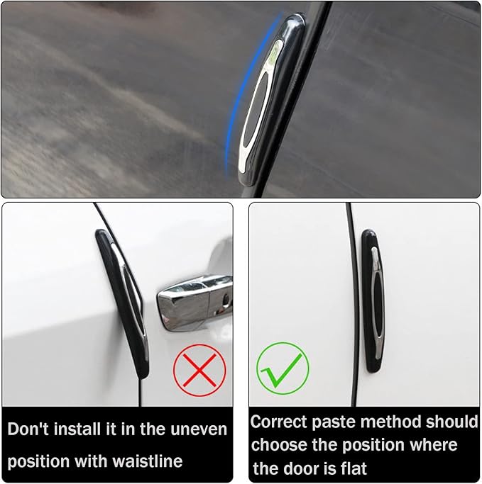 4 Pcs Car Door Edge Guards Car Side Door Protector Suitable for Various Car Pads Door Shock Absorbers-Grey
