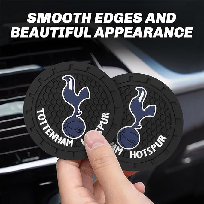 Cup Holder Insert Coaster for Tottenham Hotspur UEFA UCL Fans,Anti Slip Car Cup Coaster Interior Accessories