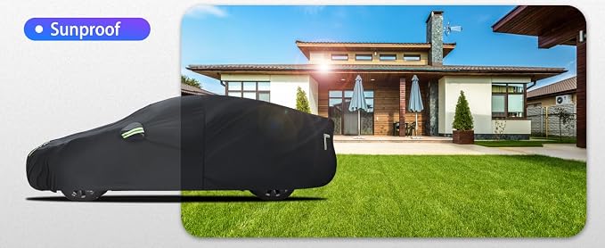 Car Cover Custom Fit for Tesla Model Y 2020-2026, 6 Layers Truck Cover Waterproof All Weather for Automobiles,Outdoor Full Exterior Cover,Rain, Sun, Wind Protection,Black