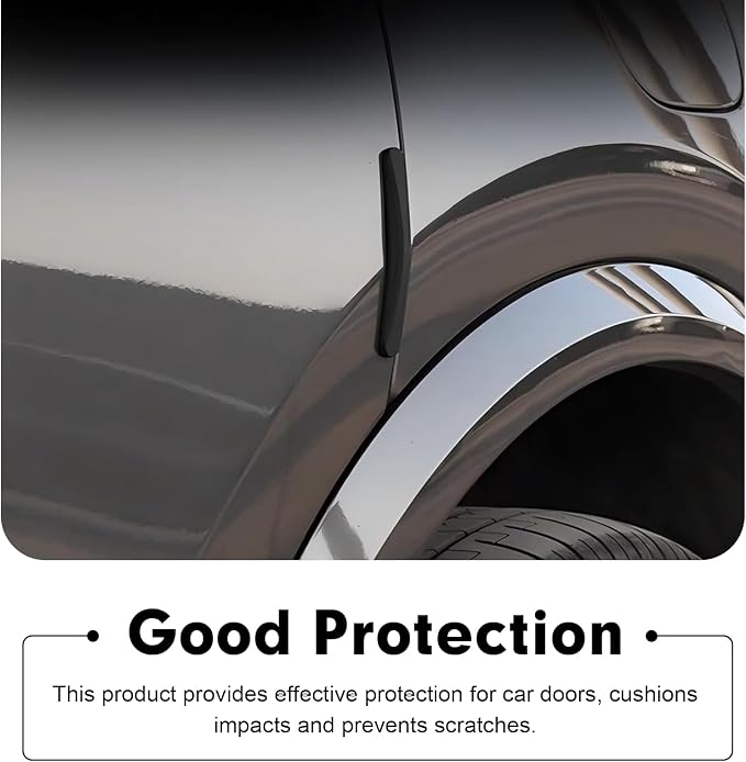 4PCS Silicone Car Door Edge Guards, Car Door Anti-Collision Guards, Universal Silicone Car Door Bumper Guard, Adhesive Bumper Scratch Guards for Auto, Sedans, Trucks, SUVs(Black)
