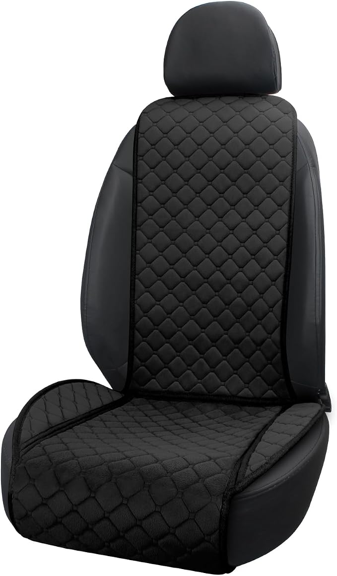 surpassme Comfortable Car Seat Covers Universal Front Seat Covers for Car Accessories, Padded Car Interior Covers for Automotive, SUV, Truck, and Van(Black)