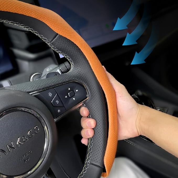 Breathable Non-Slip Ultra-Thin Steering Wheel Cover,Car Steering Wheel Cover Wheel Cover Protector,Atmungsaktive, rutschfeste und ultradünne Lenkradabdeckung