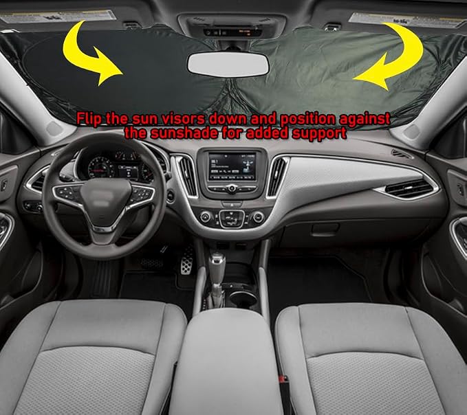 Gven Windshield Sun Shade for Car Front Window Cover Sunshades Visor Automotive Sun Shield for Full-Size Sedan & SUV, Mid-Size SUV, Sports Cars Mid-Size Pickup Truck Car Accessories(Dogs, L)