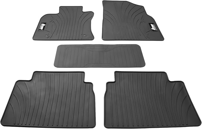 Fit 2018-2024 Toyota Camry Custom Fit Floor Mat IKON Style Black | IKON MOTORSPORTS, Latex Rubber Heavy Duty All Weather Car Front Rear Carpets Liner 5PC , 2019 2020 2021 2022