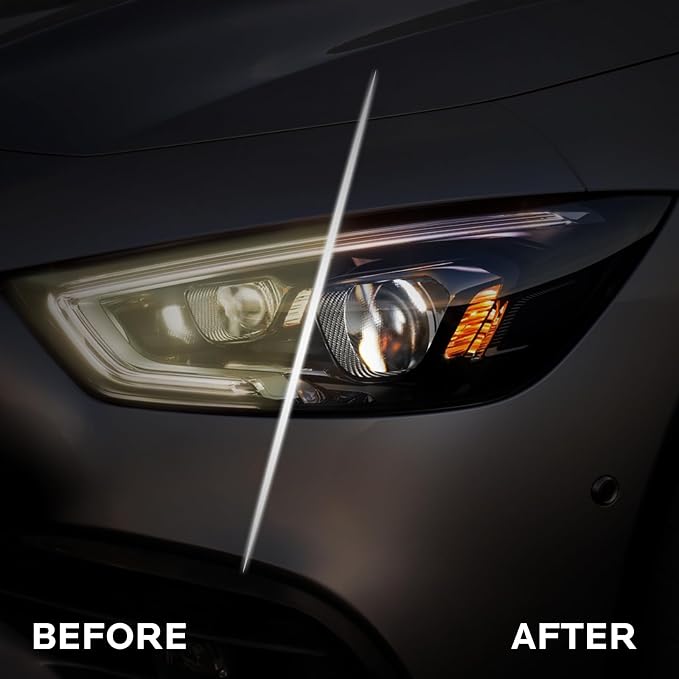 Updated Car Headlight Restoration Kit: Restore Headlamp Clear from Yellowing & Oxidation Waterproof Gloss Finish - Covers 4-5 Vehicle Headlight Treatments for Automotive Trucks RVs Motorcycles