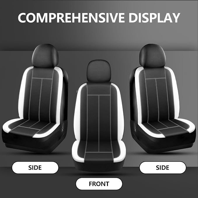 HChengkikz 2 Pack Front Neoprene Car Seat Covers | Waterproof Comfortable Seat Protectors, Airbag Compatible Universal Fit for Sedans, SUVs, Trucks, Vans