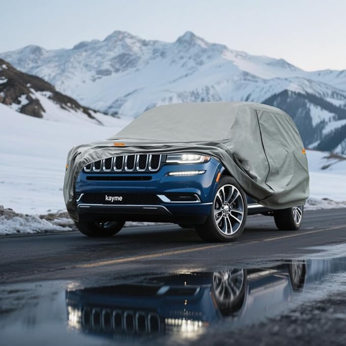 Kayme Heavy Duty SUV Car Cover Custom Fit Jeep Wagoneer L/Grand Wagoneer L LWB Waterproof All Weather for Automobiles, Full Exterior Covers Sun Rain UV Protection.(Deliver About 3-10 Days)