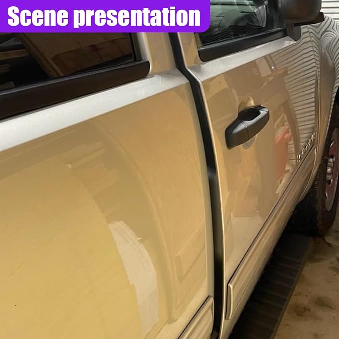 16Ft (5M) Car Door Edge Protector (Black-5M) | Self-Adhesive Scratch Resistant U Shape Door Edge Guard Decoration, Anti-Collision Car Door Trim Strip for Truck, SUV, Sedan
