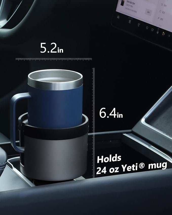 SEVEN SPARTA 2 Pack Car Cup Holder Expander Organizer Adjustable Base, Compatible with Yeti 20/26/30 oz, Hydro Flasks 32/40oz, Nalgenes 30/32/38/48 oz, Other Bottles in 3.4"-3.8" (Silver)