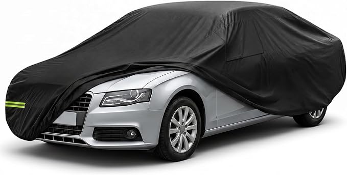 Favoto Car Cover Sedan for Automobiles Waterproof All Weather Protection | Outdoor Full Exterior Covers Breathable Universal Fit Sedan (194-208 in) for S-Class, Charger, Model S etc.