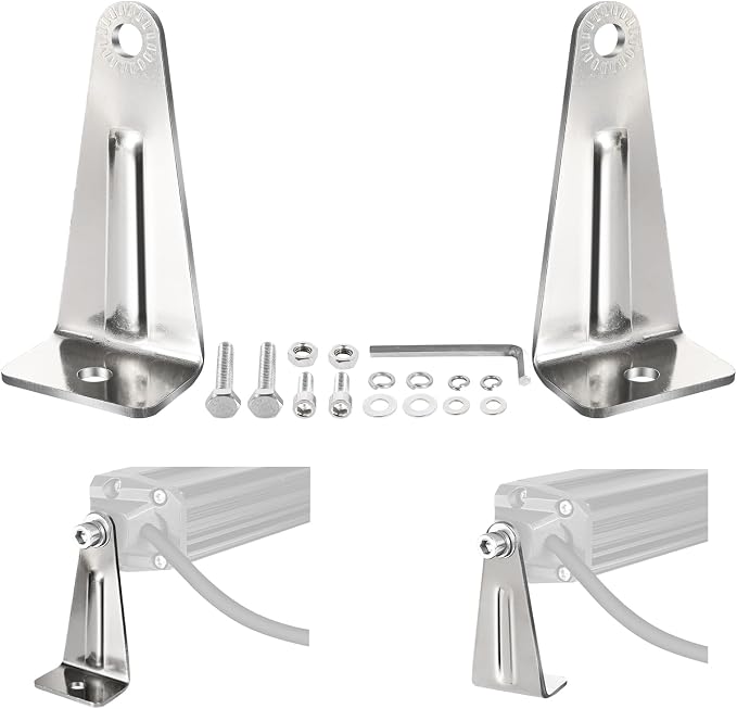 2PCS Light Bar Mounts, Universal Single Row LED Light Bar Mounting Brackets Straight/Curved Lights Bracket for Truck Pickup Wrangler ATV UTV-M8