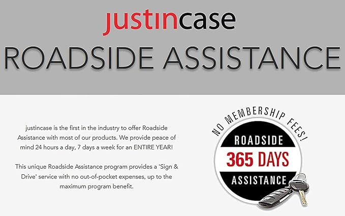 Justin Case Super Heavy-Duty Jumper Cables for Car, Includes 1 Gauge Wire Conductor 25' Car Jumper Cables & 365 Days of Roadside Assistance
