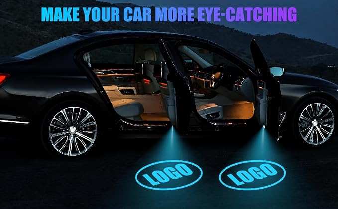 SPOBODY 2PCS Car Door Light Projector Led Car Door Projector Rechargeable HD Car Welcome Courtesy Ghost Shadow Lamp Fit for All Cars (for Ch-ee-vvy)
