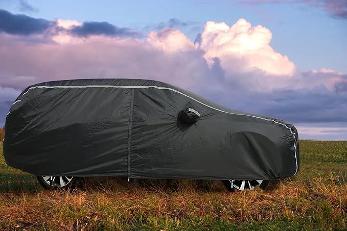Coverado Car Cover Waterproof All Weather, Sedan Car Cover Hail Protection with Zipper Door, Soft Cotton Lined Car Covers for Automobiles, Snowproof UV Protection Universal Fit for Sedan (191"-200")