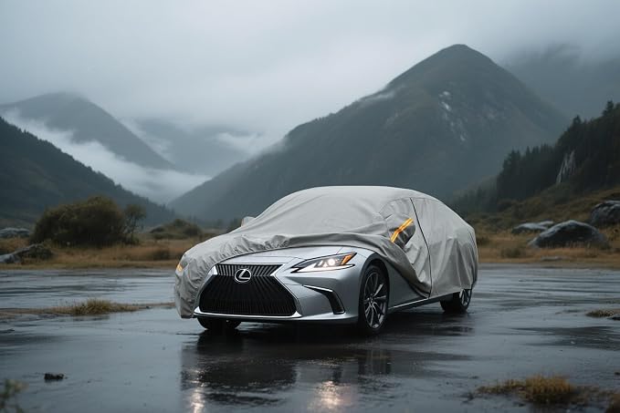 Kayme Heavy Duty Car Cover Custom Fit Lexus ES 300 330 350, Waterproof All Weather for Automobiles, Full Exterior Covers Rain Sun UV Protection.