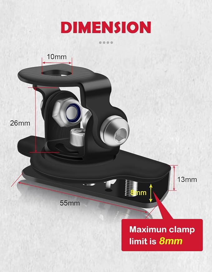 Led Hood Mounts, Universal Led Light Bar Mounting Brackets 304 Stainless Steel Hood Clamp Lights Mounts, Black