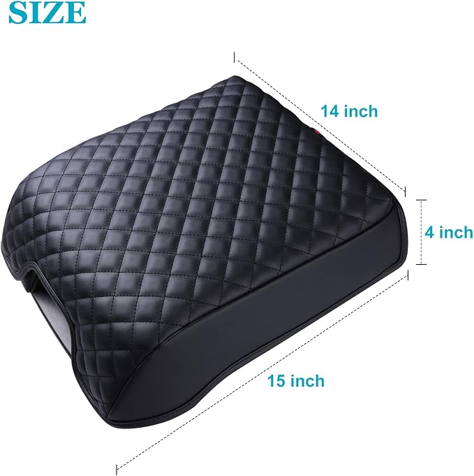 Center Console Cover for Ford F150 2015-2020, Armrest Cover for F250 F350 F450 2017-2022, Expedition 2018-2024, PU Leather Car Truck Interior Accessories Middle Console Cover, Bucket Seat