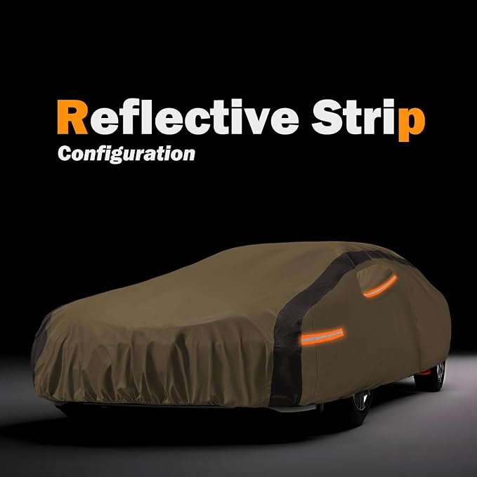 Heavy Duty Waterproof Car Cover Compatible with Jeep Wrangler 4 Doors 2006-2024 JK JL, Outdoor Anti-UV Sun Rain Protection Full Exterior Cover