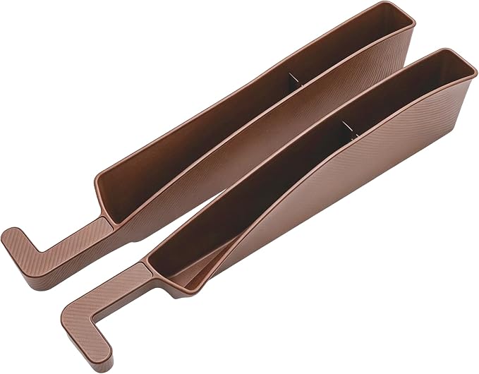 2PCS New Car Seat Gap Stopper with 2 Storage Areas,Car Seat Gap Storage Organizer for Phone Keys Wallet,Universal Car Seat Gap Filler Interior Accessories (Brown)