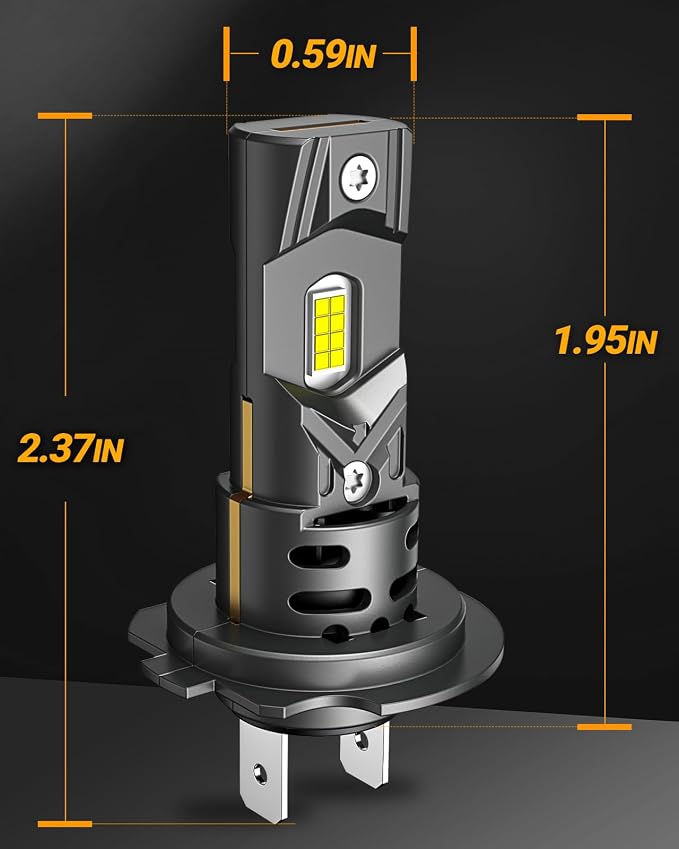 SEALIGHT H7 Fog Bulbs 100000LM S2 Series Wireless H7 Fog Lights, 6500K 1:1 Real Size Easy Installation, No Adapter Required, ATV Prioritized 10 Years Lifespan- Pack of 2