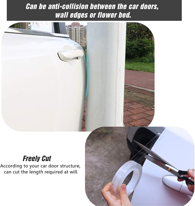ToLanbbt Car Door Edge Guard Invisible Automotive Door Sill Guard Protectors Anti-Scratch Adhesive Tape Waterproof Strips for Car Door Edge Protection (33Ft x 3.94”, Transparent)