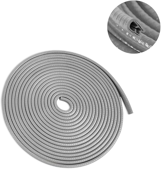 Car Door Edge Guards, 16Ft Universal Rubber Seal Protector U Shape Edge Trim Car Door Edge Protection for Most Car, Aluminum Boat Edge Guards (Gray/16FT) | Universal fit, most cars/SUVs/trucks, rubber seal, press-on channel, no glue, check thick strips...