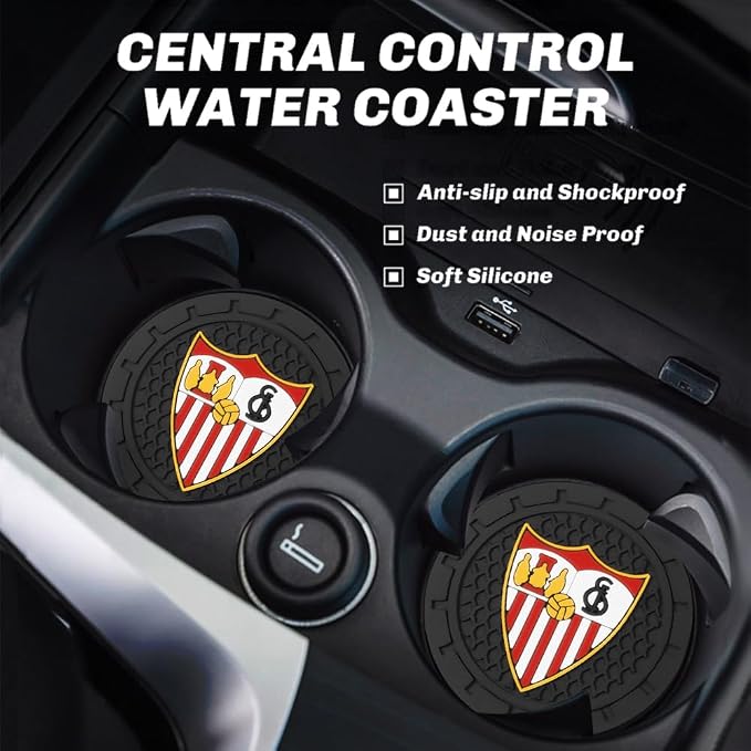 Cup Holder Insert Coaster for Sevilla UEFA UCL Fans,Anti Slip Car Cup Coaster Interior Accessories