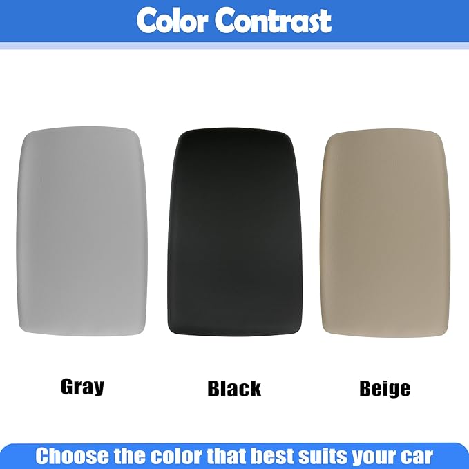 Osompar Center Console Armrest Cover Black Compatible with Toyota Highlander 2008-2013 PU Leather Arm Rest Box Lid Middle Console Cover