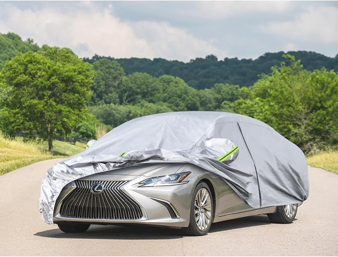 Koukou 6 Layers Car Cover Custom Fit Lexus ES250/300/330/350 from 1991 to 2025, Waterproof All Weather for Automobiles, Sun Rain Dust Snow Protection. (Ship from US Warehouse, Arrive Within 3-7 Days)