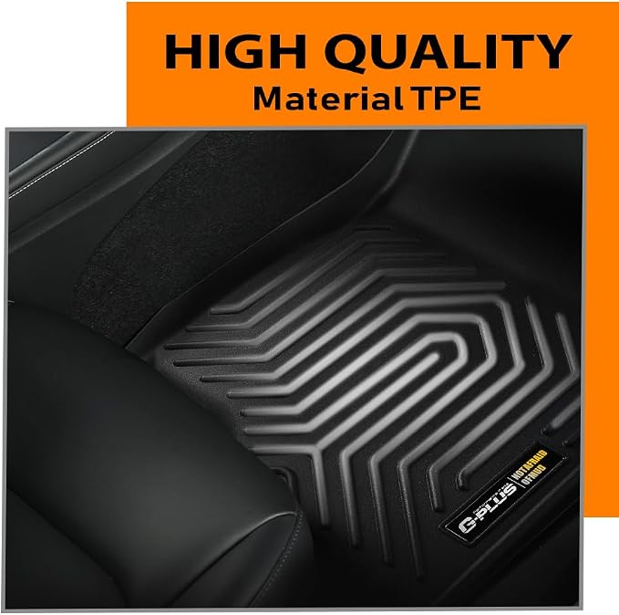 G-PLUS TPE Floor Mats Compatible with Hyundai Palisade 2020-2024 | All Weather Protection,Non-Slip,Custom Fit Floor Cargo Liner,TPE Full Coverage,1st & 2nd Row,Black,3PCS