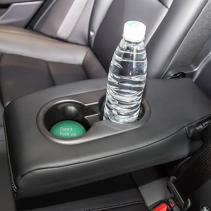 8sanlione Car Cup Coaster, 4Pcs 2.75 Inch Auto Cup Holder Insert Coasters, Anti-Slip Waterproof Embedded Drink Mat, Automotive Interior Accessories for Men and Women (D Light Green/4PCS)