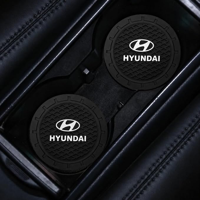 2PCS Car Cup Holder Coasters,Car Coasters for Cup Holder Car Cup Holder Insert Mat Works with Hyundai Santa Fe Palisade Kona Elantra,Car Cup Holder Accessory,Silicone Non-Slip
