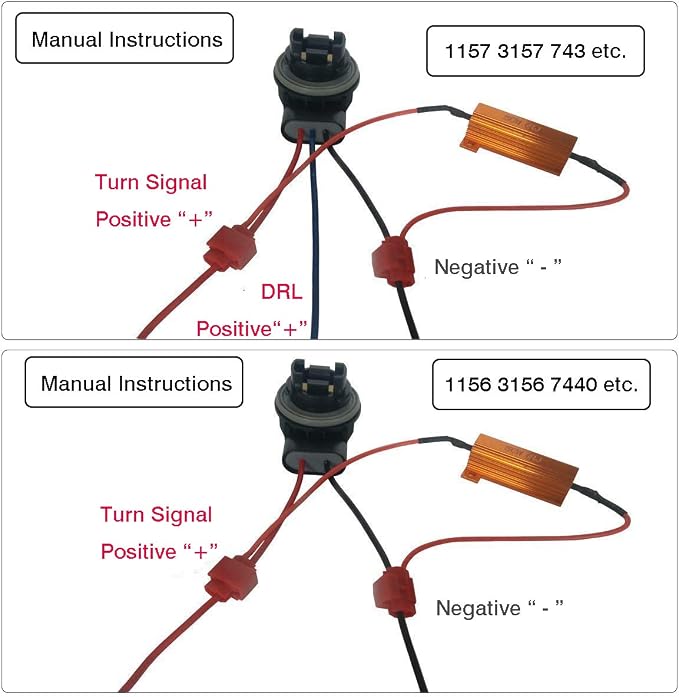 LivTee 4Pcs 50W 6ohm Load Resistors - Fix LED Bulb Fast Hyper Flash Turn Signal Blink Error Code