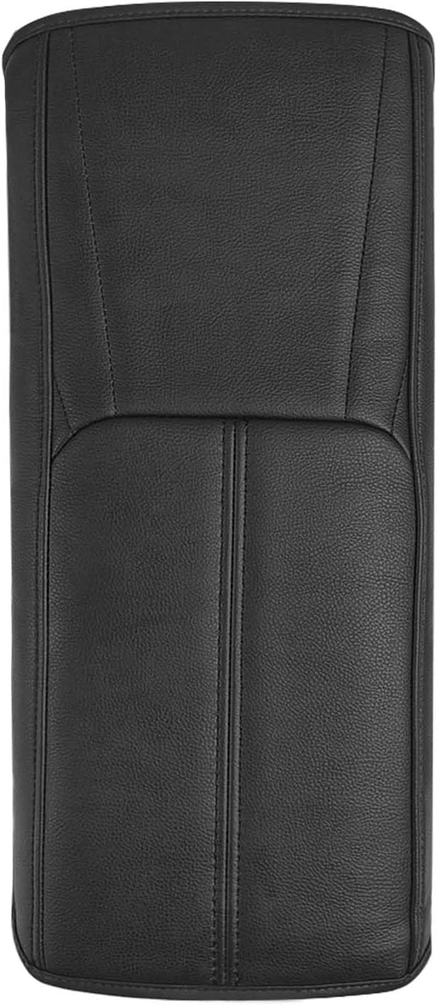 Muslogy Center Console Armrest Cover Fit for Toyota Camry 2025 2026 Accessories, Comfort Armrest Pad Console Lid Cushion Vegan Leather Regular Thick(Black/Black Trim)