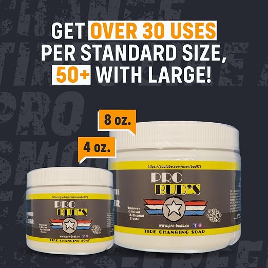 Pro Bud's Tire Mounting Paste - Peerless Lubrication Tire Mounting Lube for Quick Changing and a Secure Fit - Slip-Resistant - 4 oz.