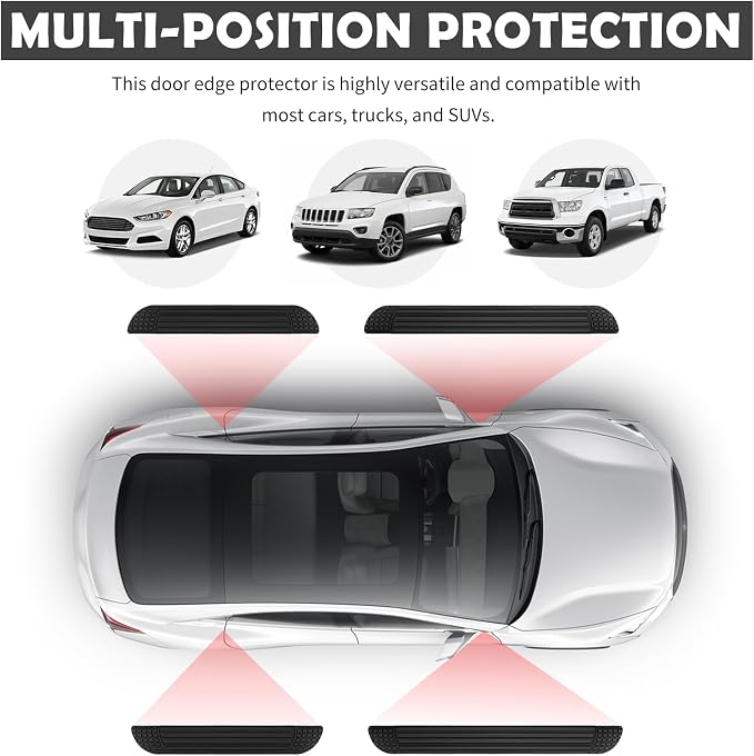 4PCS Cuttable Car Door Sill Protector,Anti-Slip & Anti-Scratch Car Door Edge Guards for Protecting Doors Threshold,Width 2.36" Automotive Doors Entry Guard Cars Accessories