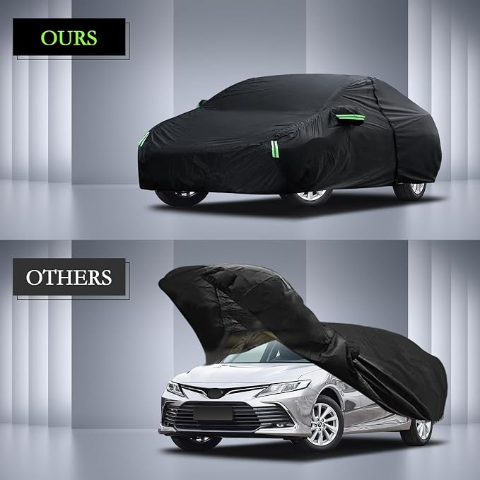 Car Cover Custom Fit for Toyota Camry 1996-2026, for Honda Accord 2001-2026, Waterproof All Weather for Automobiles Full Exterior Cover Rain Sun UV Protection with Door Zipper