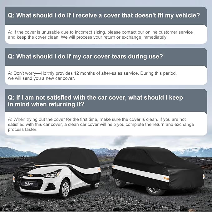 10 Layers Hatchback Car Cover Custom Fit for Chevrolet Spark (2005-2022), Waterproof All Weather for Automobiles, Outdoor Full Cover Sun Dust Rain Protection with Cotton. Black