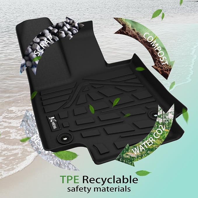 KARPAL Floor Mats for Toyota RAV4 2019-2025 (Include Hybrid), Custom Fit All Weather TPE Floor Liners, 1st & 2nd Row Mat, RAV4 Accessories