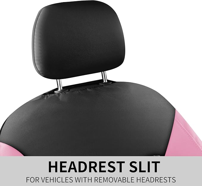 HChengkikz Faux Leather Front Car Seat Covers, 2 Pack Seat Protectors | Easy to Install Auto Interior Accessories Universal Fit for Sedans, SUVs, Trucks, Vans