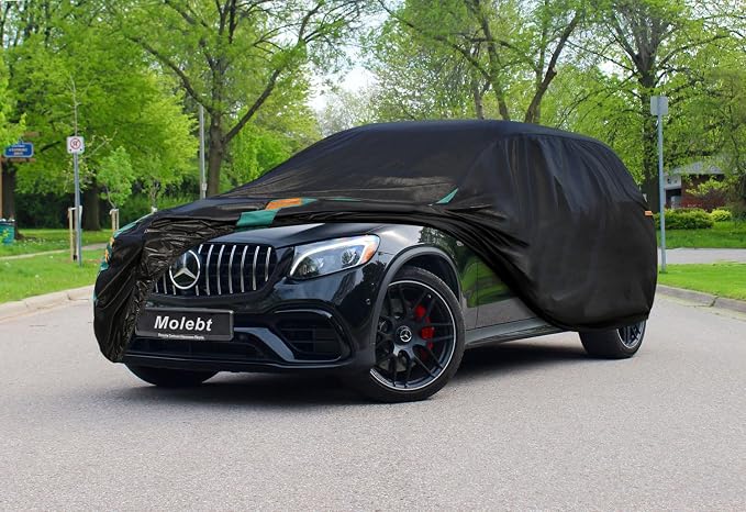 SUV Car Cover Custom Fit for Mercedes-GLC 300 350E/GLB 180 200 250(2016-2025), Waterproof All Weather for Automobiles, Outdoor Full Cover with Windproof Clip Straps.