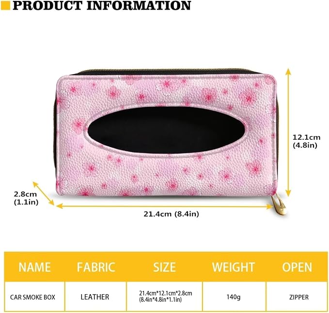 Cherry Blossoms Car Visor Napkin Box Automotive Tissue Holder Cherry Blossom Car Interior Accessories Multi Functional Tissue Case Holder