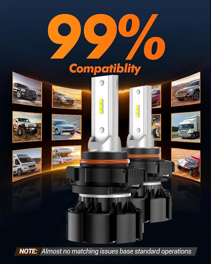 SEALIGHT 2504 LED Fog Light Bulbs Yellow, 18,000 LM 800% Brightness 3000K Yellow 2504/PSX24W Fog Lights for Car, Plug and Play, RV Interior Lighting, Pack of 2