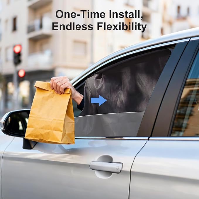 XCBYT Car Window Covers for Privacy, 100% Blackout Soft Suede | Magnetic Fits steel frames only. blocks 100% light to keep cars cool. Ideal for breastfeeding, baby naps, or car camping