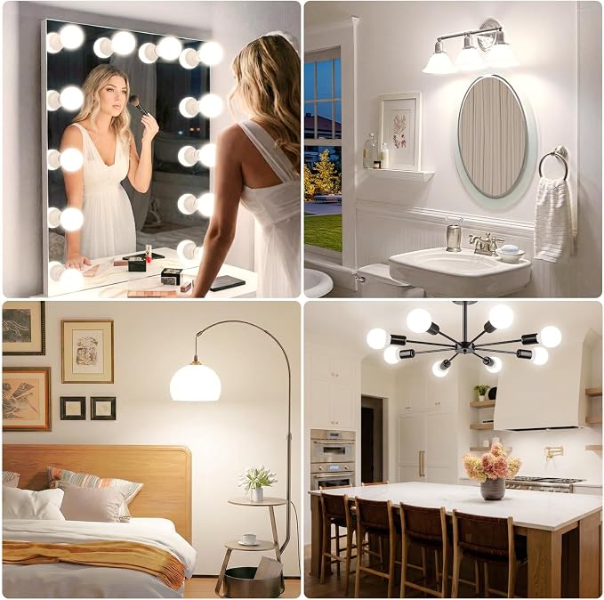 Brightever G25 Globe Light Bulbs 60 Watt, 4000K Natural Daylight LED Vanity Light Bulbs, E26 Base Bathroom Light Bulbs Over Mirror, 5W Round Light Bulb, CRI90+, 600LM, 8-Pack, Non-Dimmable