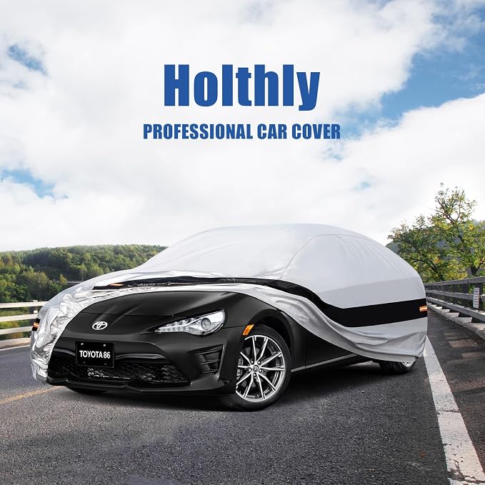 10 Layers Car Cover Custom Fit for Subaru BRZ (2012-2026)/Toyota 86 (2012-2021), Waterproof All Weather for Automobiles, Outdoor Full Cover Sun Dust Rain Protection with Cotton. Silver