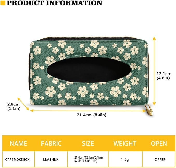 Green Flower Visor Tissue Holder for Car Sun Visor Napkin Holder Car Visor Accessories Easy to Install Clean