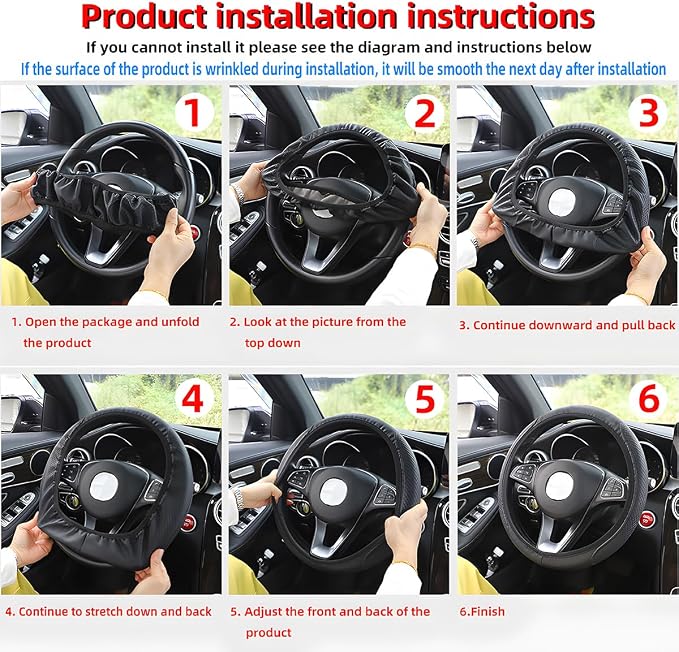 Car Steering Wheel Cover, Elastic Stretch Breathable Leather Vehicle Steering Wheel Protector, Automotive Interior Protective Accessories, Universal for SUV RV Truck (Purple)
